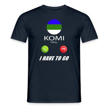 Komi calls to Lusiger flags saying - Men's T-Shirt - navy - Front - AI Model Male 178 light (178cm)