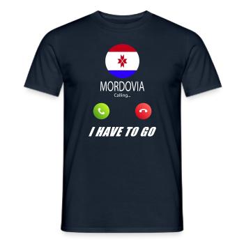 Mordwinien ruft an Lusiger Flaggen Spruch - Männer T-Shirt - Navy - Vorne - AI Model Male 178 light (178cm)
