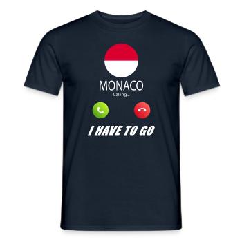 Monaco appelle les drapeaux lusiger en disant - T-shirt homme - marine - Devant - AI Model Male 178 light (178cm)