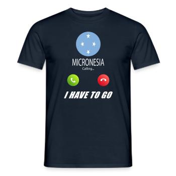 Mikronesien ruft an Lusiger Flaggen Spruch - Männer T-Shirt - Navy - Vorne - AI Model Male 178 light (178cm)