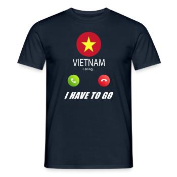 Vietnam ruft an Lusiger Flaggen Spruch - Männer T-Shirt - Navy - Vorne - AI Model Male 178 light (178cm)