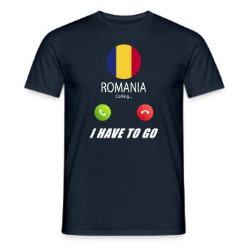 La Roumanie appelle les drapeaux lusiger slogan - T-shirt homme - marine - Devant - AI Model Male 178 light (178cm)