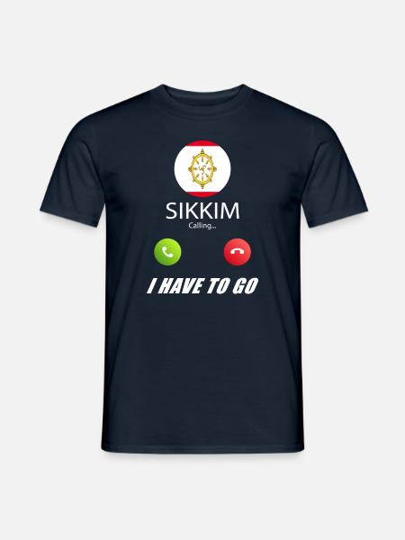 Sikkim ruft an Lusiger Flaggen Spruch - Männer T-Shirt - Navy