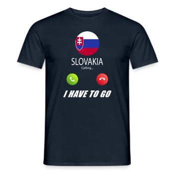 Slowakei ruft an Lusiger Flaggen Spruch - Männer T-Shirt - Navy - Vorne - AI Model Male 178 light (178cm)