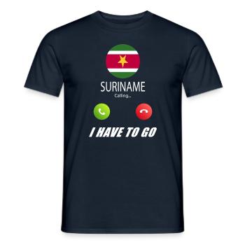 Le Suriname appelle les drapeaux lusiger en disant - T-shirt homme - marine - Devant - AI Model Male 178 light (178cm)