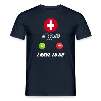 La Suisse appelle les drapeaux Lusiger Slogan - T-shirt homme - marine - Devant - AI Model Male 178 light (178cm)