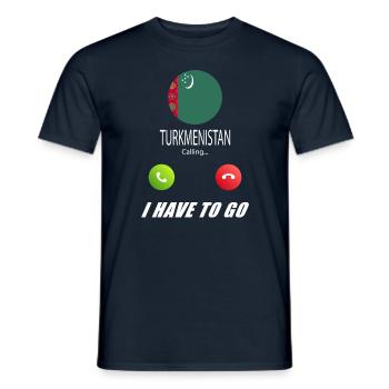 Turkmenistan ruft an Lusiger Flaggen Spruch - Männer T-Shirt - Navy - Vorne - AI Model Male 178 light (178cm)
