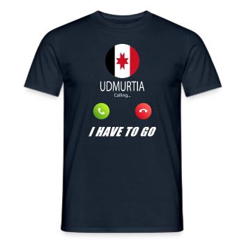 Udmurtien ruft an Lusiger Flaggen Spruch - Männer T-Shirt - Navy - Vorne - AI Model Male 178 light (178cm)