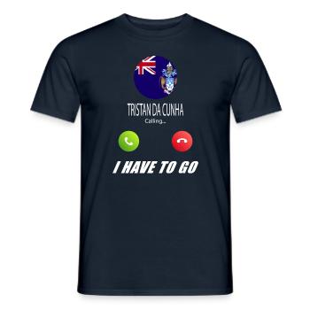 Tristan da Cunha appelle les drapeaux lusiger en disant - T-shirt homme - marine - Devant - AI Model Male 178 light (178cm)