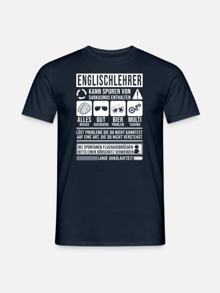Englischlehrer Spruch lustig - Männer T-Shirt - Navy