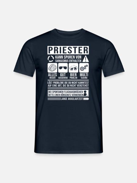 Priester Spruch lustig - Männer T-Shirt - Navy