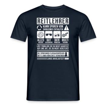 Reitlehrer Spruch lustig - Männer T-Shirt - Navy - Vorne - AI Model Male 178 light (178cm)