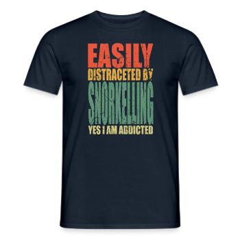 Snorkeling en disant drôle - T-shirt homme - marine - Devant - AI Model Male 178 light (178cm)
