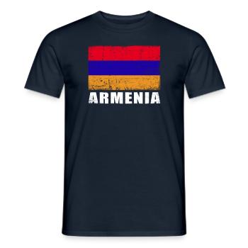 Armenien Flagge Grunge Armenien Fahne - Männer T-Shirt - Navy - Vorne - AI Model Male 178 light (178cm)