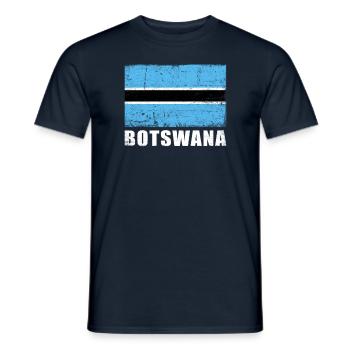 Botswana Flag Grunge Botswana Flag - Men's T-Shirt - navy - Front - AI Model Male 178 light (178cm)