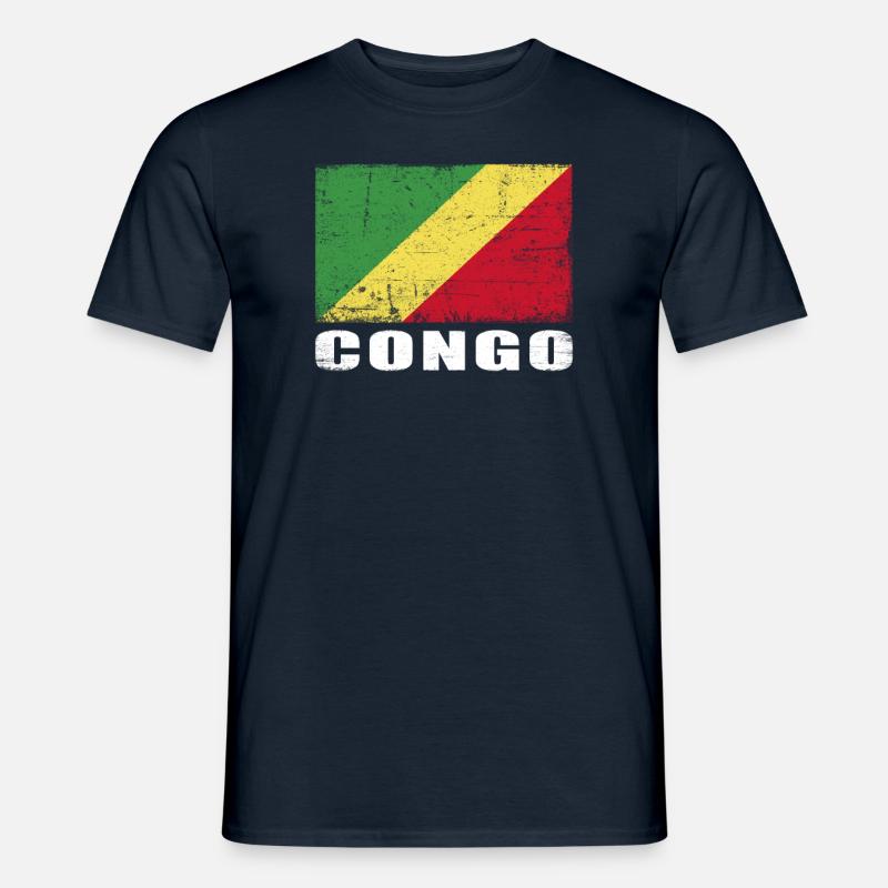 Drapeau du Congo Grunge Drapeau du Congo - T-shirt homme - marine
