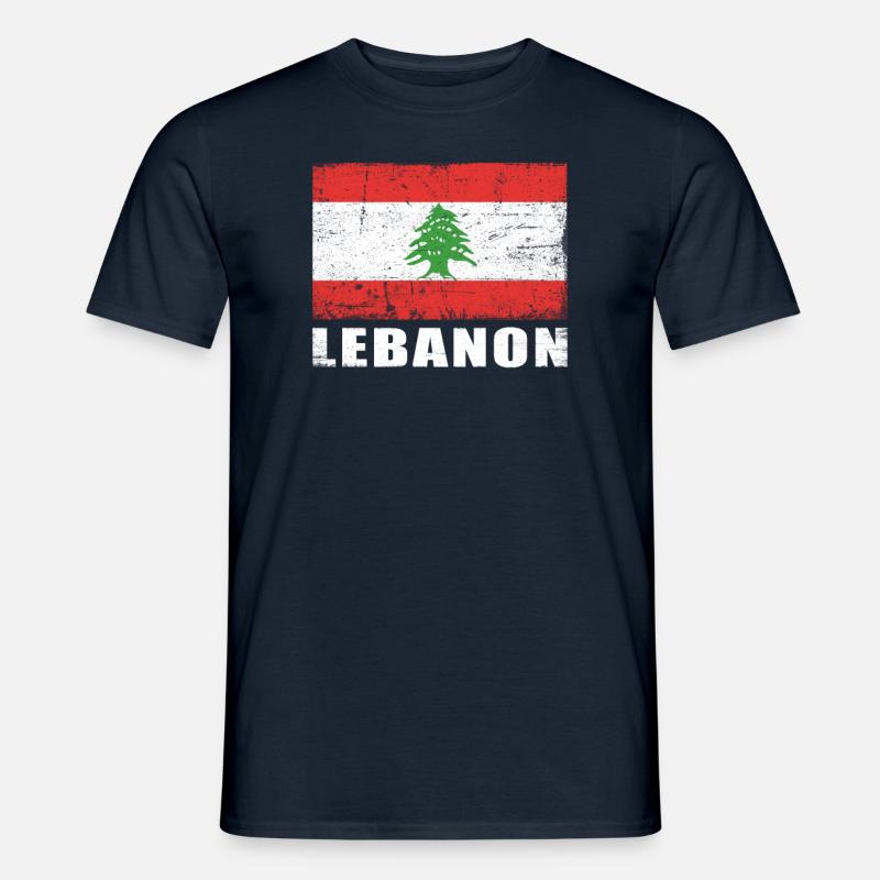 Liban Drapeau Grunge Liban Drapeau - T-shirt homme - marine