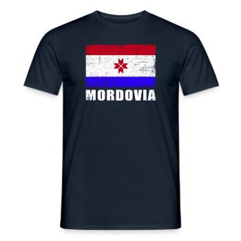 Mordovia Flag Grunge Mordovia Flag - T-shirt homme - marine - Devant - AI Model Male 178 light (178cm)