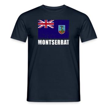 Montserrat Flag Grunge Montserrat Flag - Men's T-Shirt - navy - Front - AI Model Male 178 light (178cm)