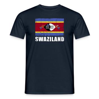 Swasiland Flagge Grunge Swasiland Fahne - Männer T-Shirt - Navy - Vorne - AI Model Male 178 light (178cm)