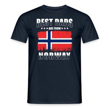 Beste Väter kommen aus Norwegen - Männer T-Shirt - Navy - Vorne - AI Model Male 178 light (178cm)