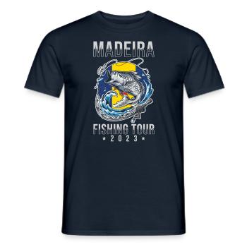 Excursion de pêche à Madère 2023 - T-shirt homme - marine - Devant - AI Model Male 178 light (178cm)