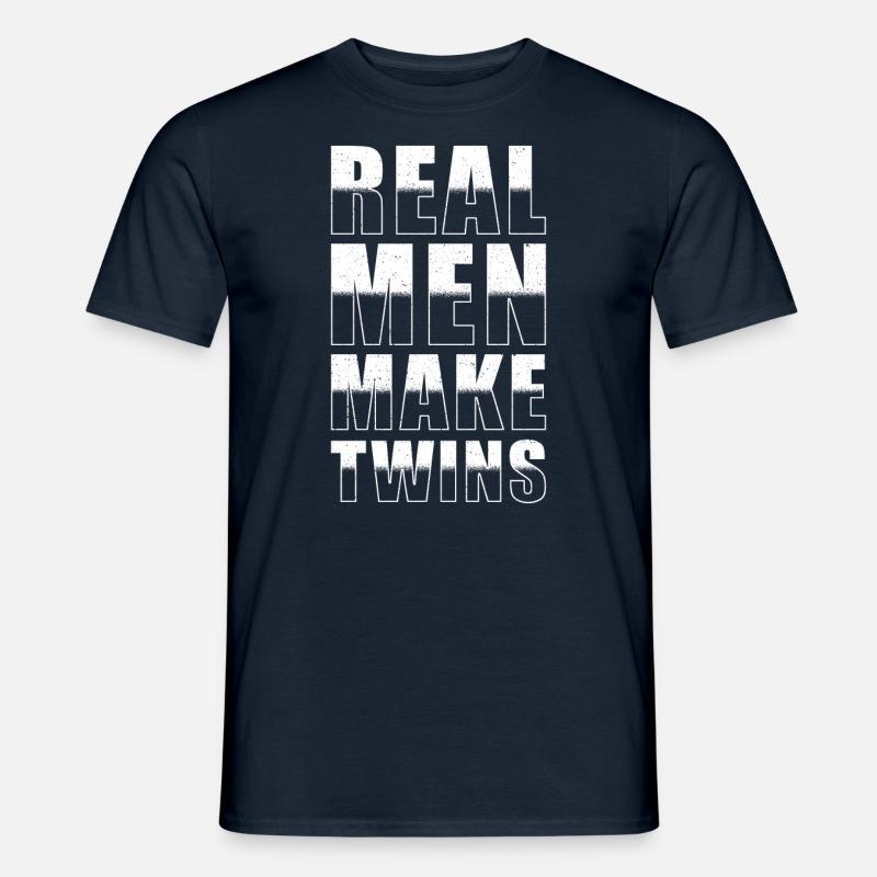 Echte Männer Machen Zwillinge - Männer T-Shirt - Navy