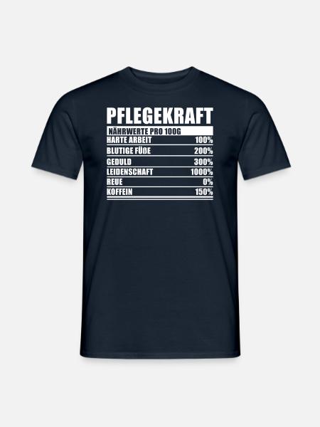 Pflegekraft Spruch Lustiger Pflegekraft Nährwert - Männer T-Shirt - Navy