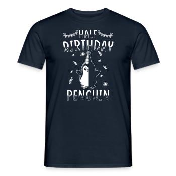 Half Year 6 Months Birthday Penguin - Men's T-Shirt - navy - Front - AI Model Male 178 light (178cm)