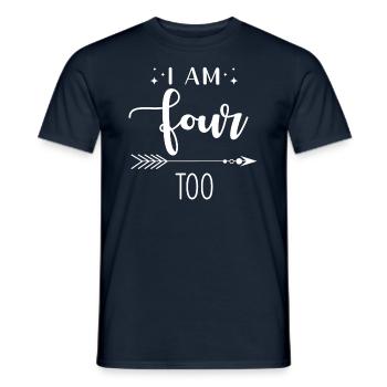 Quatre ans d’anniversaire J’ai aussi quatre ans - T-shirt homme - marine - Devant - AI Model Male 178 light (178cm)