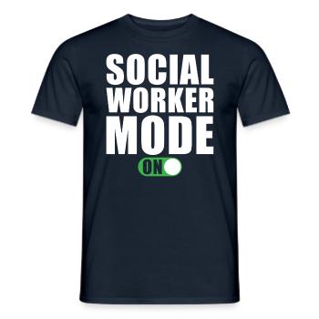Sozialarbeiter Modus an - Männer T-Shirt - Navy - Vorne - AI Model Male 178 light (178cm)