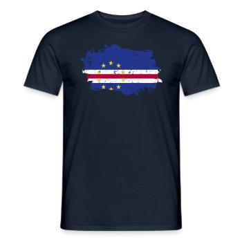 Kap Verde Flagge Grunge Kap Verde Fahne - Männer T-Shirt - Navy - Vorne - AI Model Male 178 light (178cm)