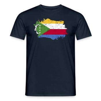 Comoros Flag Grunge Comoros Flag - Men's T-Shirt - navy - Front - AI Model Male 178 light (178cm)