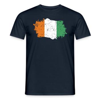 Ivory Coast Flag - Men's T-Shirt - navy - Front - AI Model Male 178 light (178cm)
