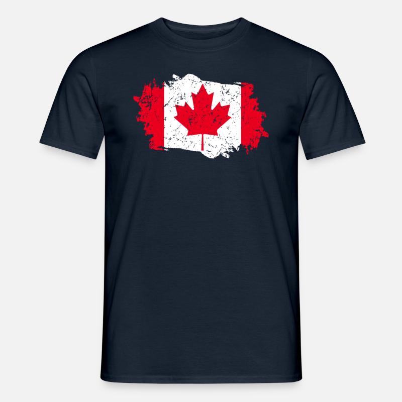 Drapeau du Canada Grunge Drapeau du Canada - T-shirt homme - marine
