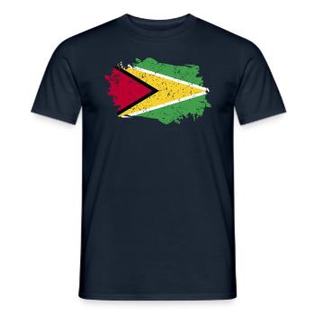 Guyana Flag Grunge Guyana Flag - T-shirt homme - marine - Devant - AI Model Male 178 light (178cm)