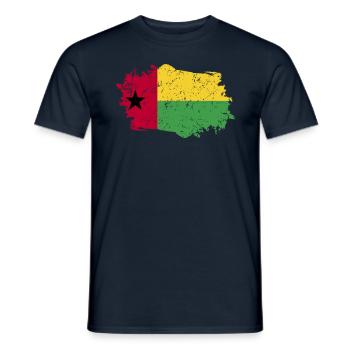 Guinea Bissau Flag Grunge Guinea Bissau Flag - Men's T-Shirt - navy - Front - AI Model Male 178 light (178cm)