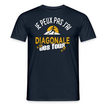 je peux pas j ai trail diagonale des fous run - T-shirt homme - marine - Devant - AI Model Male 178 light (178cm)