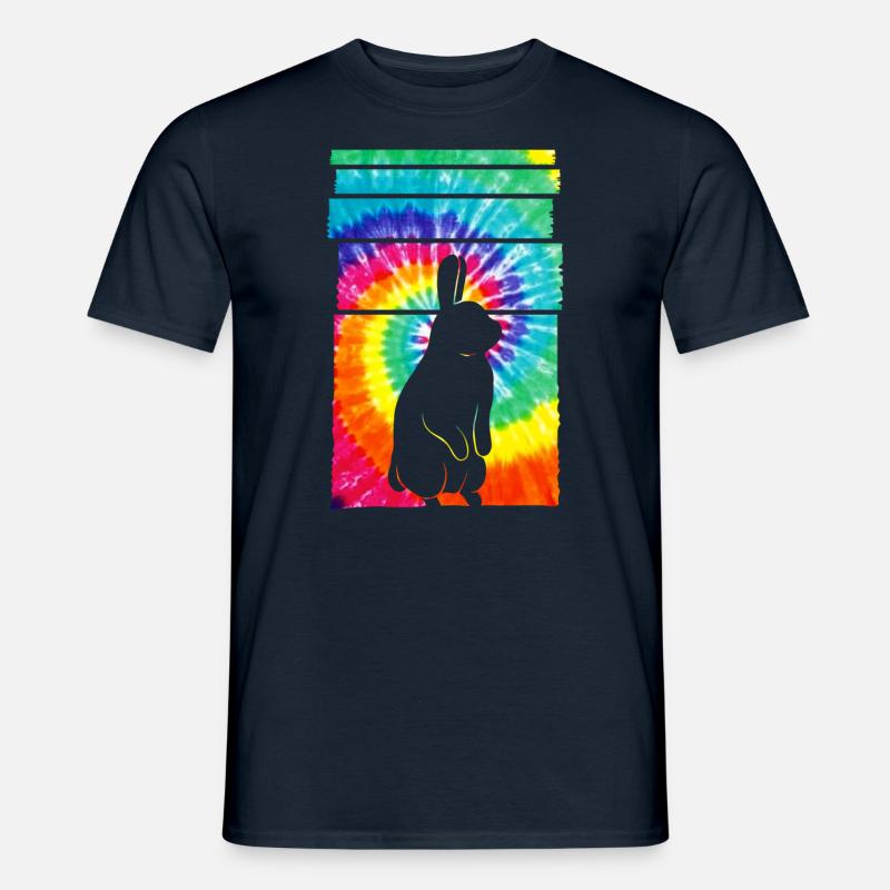 Rabbit Hippie Tie Dye - Männer T-Shirt - Navy