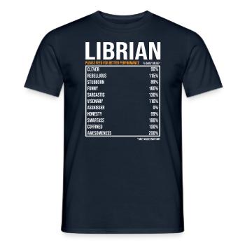 Bibliothécaire Valeurs quotidiennes Drôle Bibliothécaire - T-shirt homme - marine - Devant - AI Model Male 178 light (178cm)