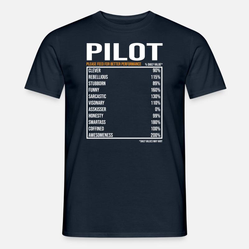 Pilot Daily Values Funny Pilot - Men's T-Shirt - navy