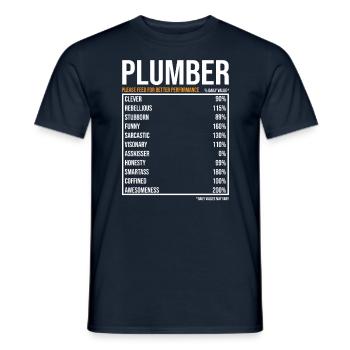 Plumber Daily Funny Plumber - Men's T-Shirt - navy - Front - AI Model Male 178 light (178cm)