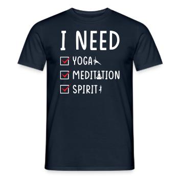 de méditation de yoga - T-shirt homme - marine - Devant - AI Model Male 178 light (178cm)