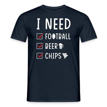 Football Bier Chips - Männer T-Shirt - Navy - Vorne - AI Model Male 178 light (178cm)