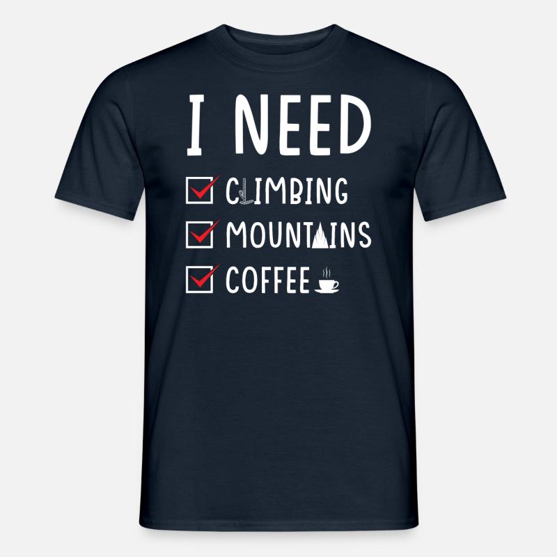 Klettern Berge Kaffee - Männer T-Shirt - Navy