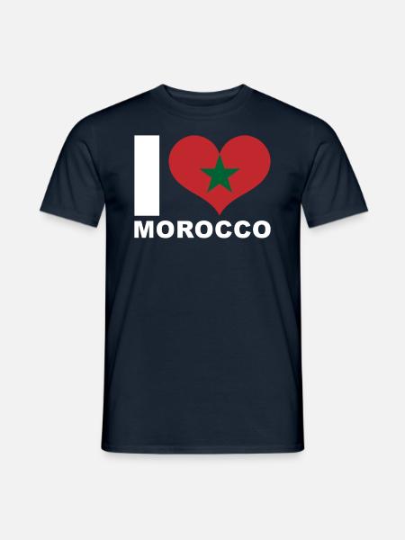 Ich liebe Marokko Herz Flagge Marokko - Männer T-Shirt - Navy