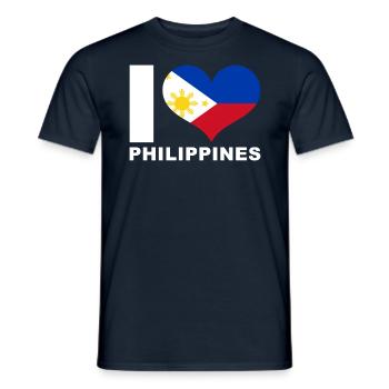 Ich liebe Philippinen Herz Flagge Philippinen - Männer T-Shirt - Navy - Vorne - AI Model Male 178 light (178cm)