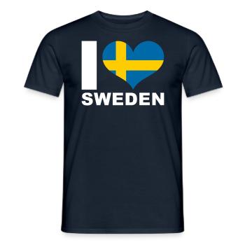 Ich liebe Schweden Herz Flagge Schweden - Männer T-Shirt - Navy - Vorne - AI Model Male 178 light (178cm)