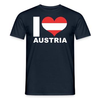 I love Austria Heart Flag Austria - Men's T-Shirt - navy - Front - AI Model Male 178 light (178cm)
