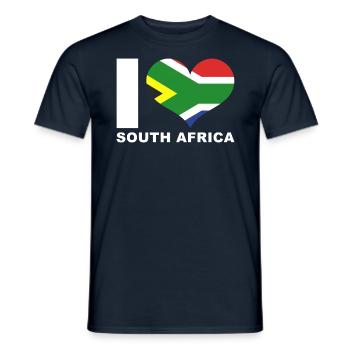 I love South Africa heart flag South Africa - Men's T-Shirt - navy - Front - AI Model Male 178 light (178cm)